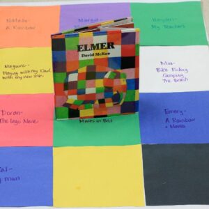 Make a colorful quilt out of construction paper to go along with the Elmer book.