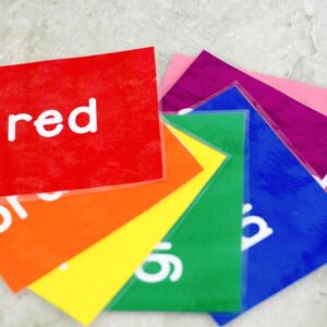 Color cards for preschool colors song.