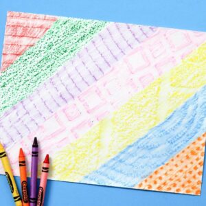Textured crayon rubbing five senses craft for preschool.