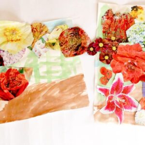 Preschool crafts flowers collage.