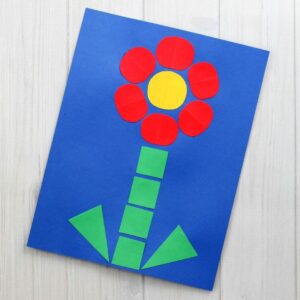 Shape flower craft for preschool theme flowers and trees.