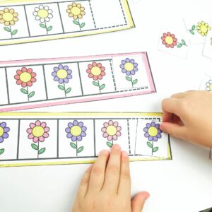 Flower patterns spring theme preschool activity.
