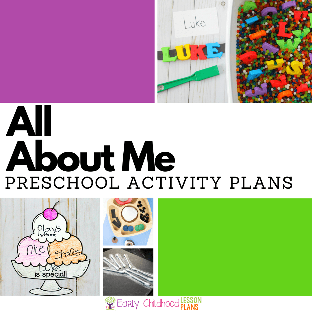 All About Me theme preschool activity plans