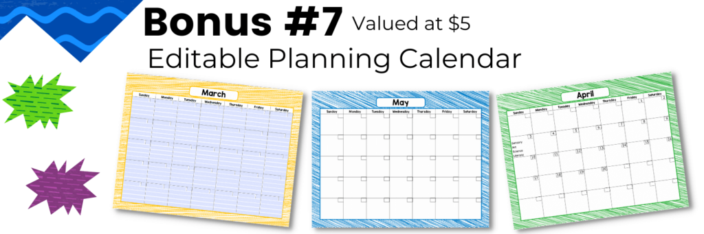 bonus editable planning calendar