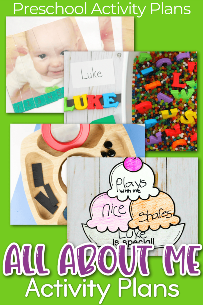 Preschool All About Me Activity Plans for preschool lesson planning