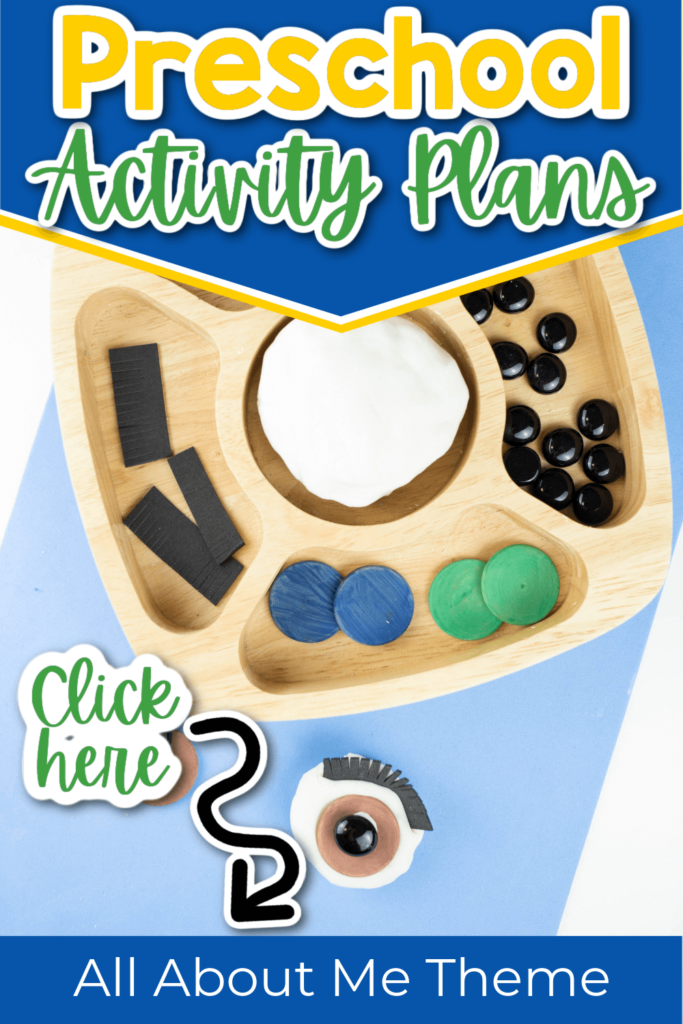 Preschool all about me activity plans with play dough create a face activity